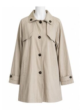 Size M Noize Women’s Swing Trench Coat Beige Lightweight A-Line Jacket